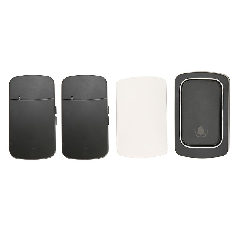 Wireless Doorbell Long Distance Transmission IP68 Waterproof Black Pager System