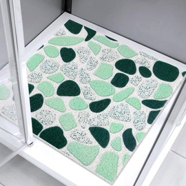 Square Shower Mat 24x24 Inch Non Slip Bath Mat for Inside Shower Loofah Shower Mat for Elderly Soft Textured Foot Massage Pad Bathroom Floor Mat for Wet Area, Without Suction Cups, Quick Drying