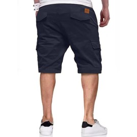 ZOXOZ Men's Cargo Shorts Summer Shorts Chino Shorts Elastic Waist with 6 Pockets, blue