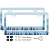 Silhouette of Forest and Mountains License Plate Frames -Premium Stainless