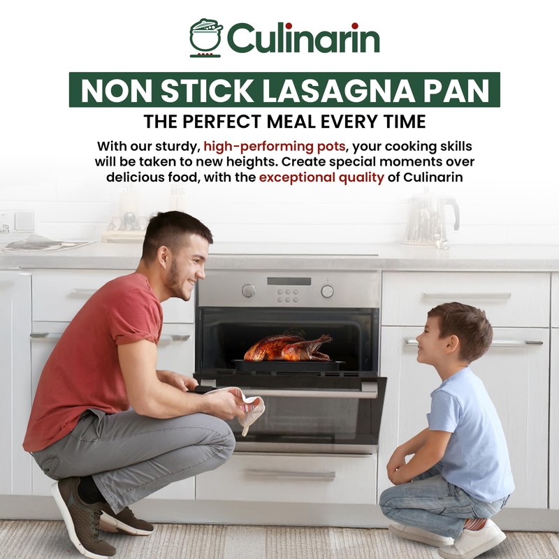 Large Lasagna Pan 12” x 16” - Heavy-Duty Nonstick Casserole
