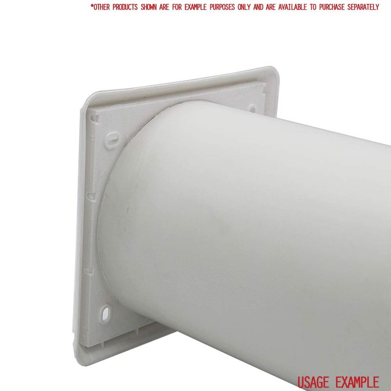 Kair White Louvred Grille 155mm External Dimension Wall Ducting Air