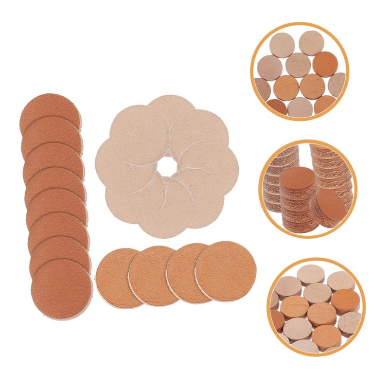 KOMBIUDA Leather Billiard Tips 30pcs Pool Replacement Tips Billiard Necessities