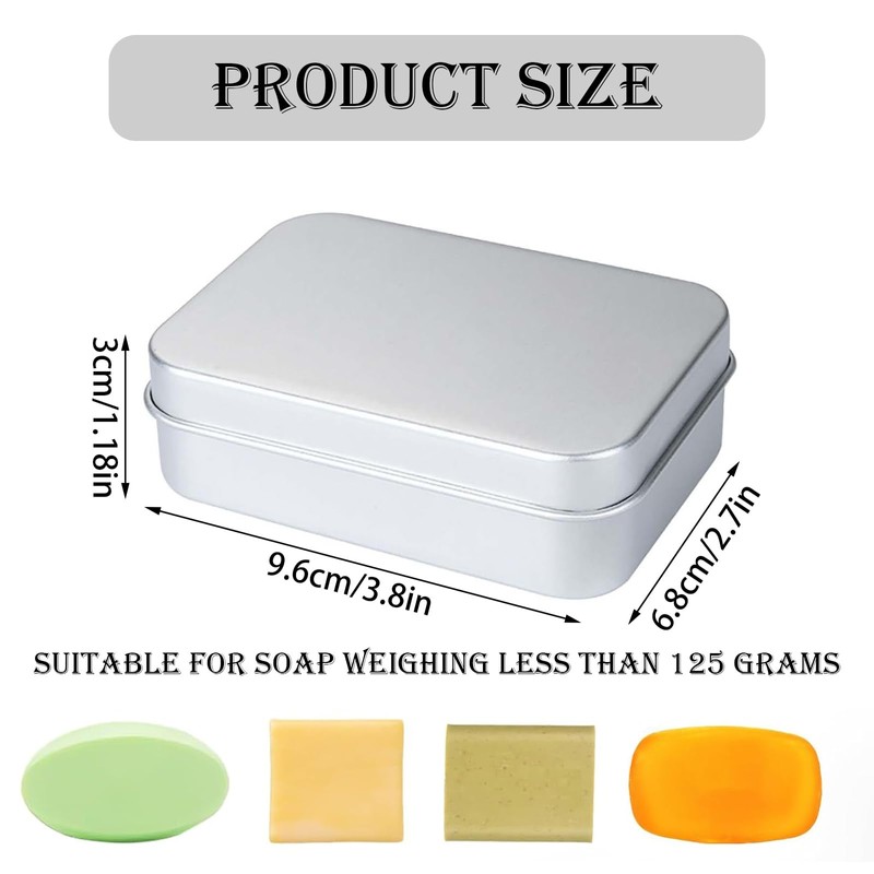 Soap Dish with Lid, 4 Pack Aluminum Soap Box, Leakproof