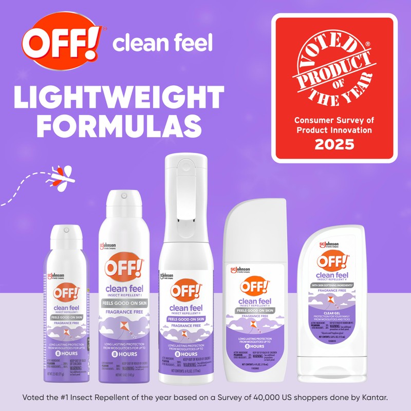 OFF! Clean Feel Insect Repellent Spritz with 20% Picaridin, Bug