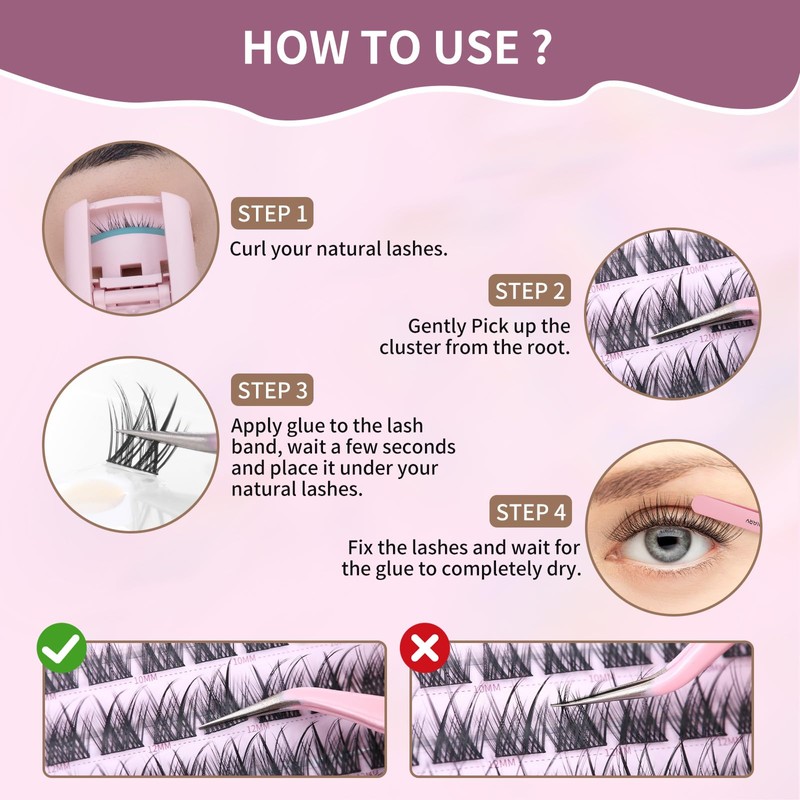 Lash Clusters 80 Pcs Cluster Lashes Natural Look DIY Eyelash