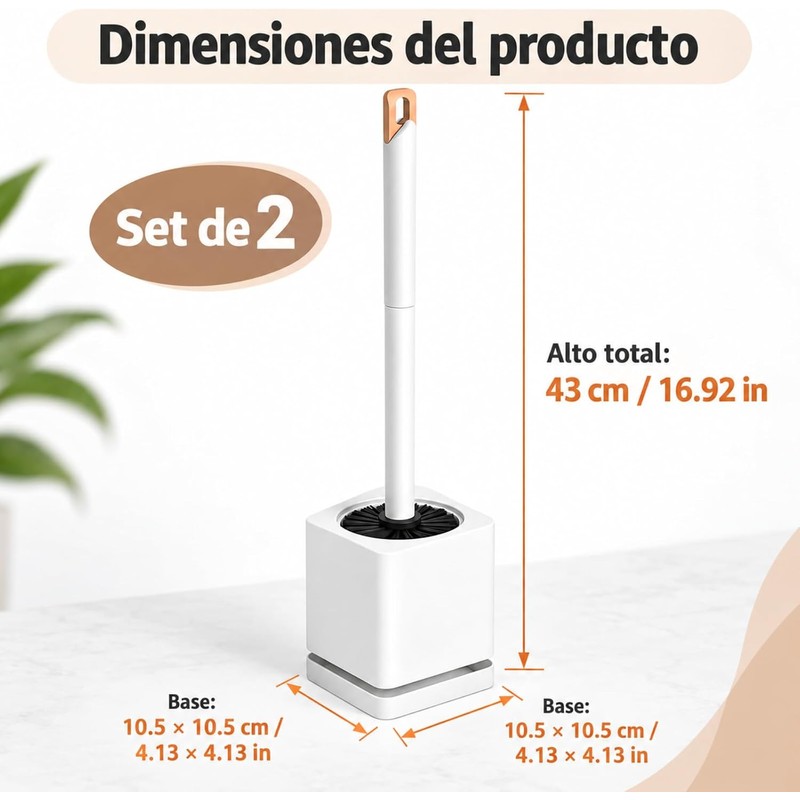 Escobilla para Inodoro ALIMOTA DHE-3124 Set de 2 Unidades con