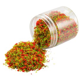 Colorful Tree Powder Model Tree Tufted for DIY Miniature Lowland Model Shrub Bushy Tuft Architecture Building Model Railway Fairy Garden Diorama Scenery (Red)