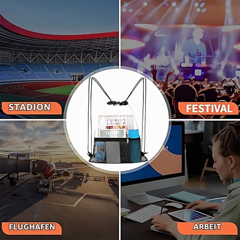 Clear Bag Festival, Transparent Backpack, Transparent Drawstring Bag, Transparent Gym