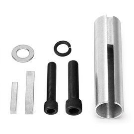 Camotokiit Extended 1 to 1 1/8 inch 1/4" Key Gas Engine Pulley Crank Shaft Sleeve Adapter