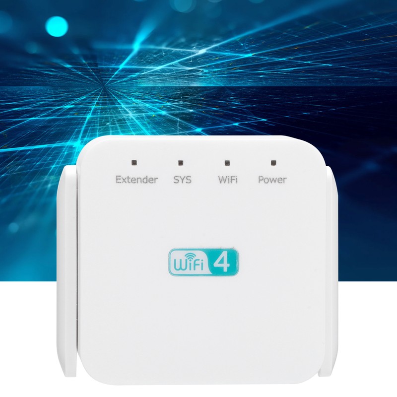 300M Repeater with Double Antenna Signal Amplifier Range Extender White