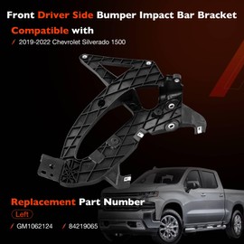 Front Left Driver Side Bumper Support Impact Bar Bracket Compatible with 2019-2022 Silverado 1500 Replace # GM1062124 84219065