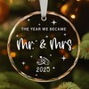 'The Year We Became Mr & Mrs' Transparent Glass Ornament