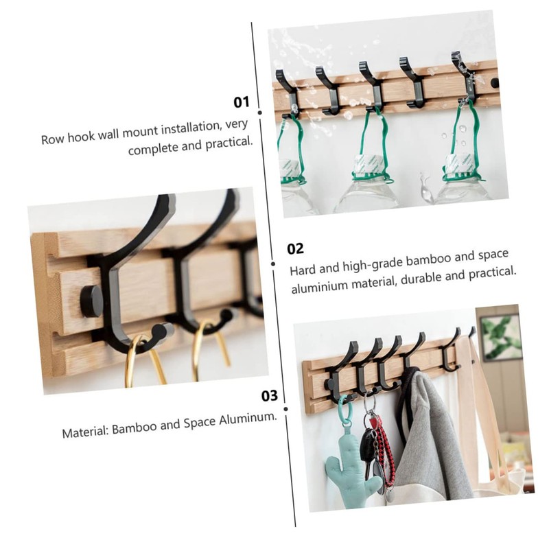 LABRIMP 1 Set Modern Bamboo Coat Hat Rack Stylish Hanging