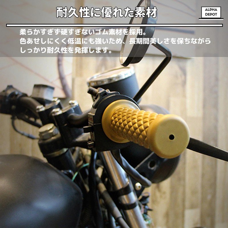 Alpha Depot Handle Grips, 0.9 inches (22.2 mm), Bike Grip,