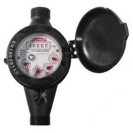 1/2” Water Meter: Plastic, NSF Certified, Multi-Jet, Gallons (Horizontal Installation)