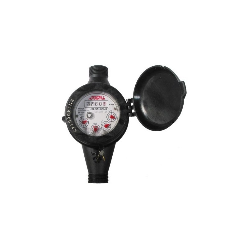 1/2” Water Meter: Plastic, NSF Certified, Multi-Jet, Gallons (Horizontal Installation)