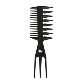 JV PRO Wide Tooth Comb with Ergonomic Texture Comb Design for Effortless Detangling and Styling - Ideal Teasing Comb for Curly, Thick, and Textured Hair Types (Black)