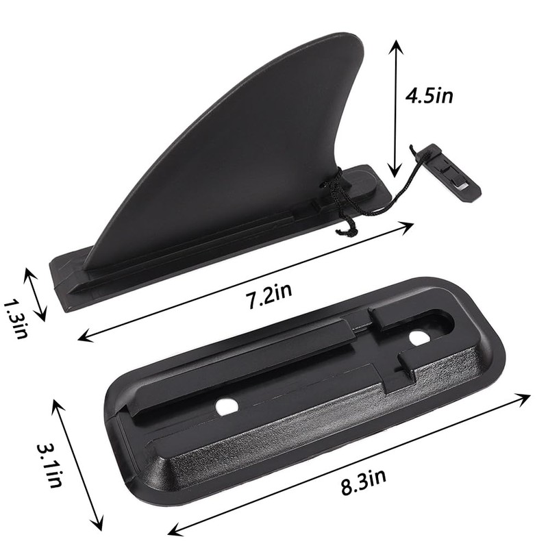 TONLOOEEL 2 Pairs Surfing Fins, Inflatable Paddle Board Fins, 4-inch