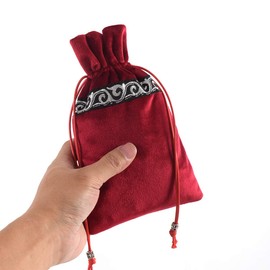 BLESSUME Bolsa de tarot, Rojo, Una talla, Bolsa con cordón