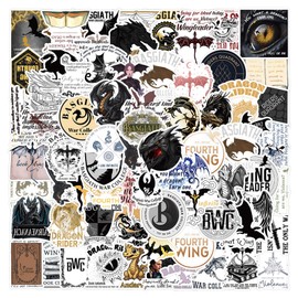 100PCS Fourth Wing Stickers, Waterproof Vinyl Dragon Lover Reading Bookish Stickers Water Bottle Laptop Luggage Decals for Kids Teens Adults