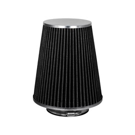 Mortar Aftermarket Auto Air Filter - Car Enthusiast Class Universal Cold Air Intake Gulps in More Air for More Engine Power & Passionate Induction Sound, 8-In-Long, Flange ID 4 In, Black