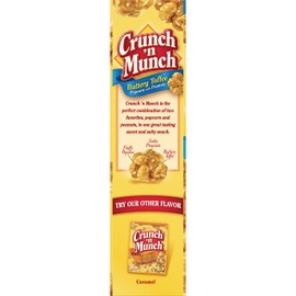 CRUNCH 'N Munch Buttery Toffee Popcorn with Peanuts, 3.5 oz. (Pack of 12)
