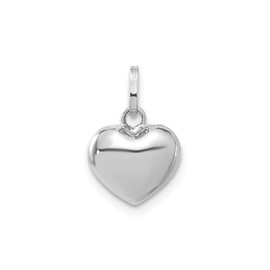 Jewelry Affairs 14k White Gold Puffed Heart Pendant, 14x10mm
