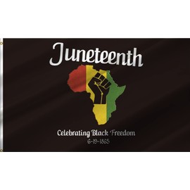 Masquita Juneteenth Flag 3x5FT June 19th 1865 Independence Day Freedom African Black History Flag for Indoor Outdoor Vivid Color Double-Stitched Edges and Flags with 2 Brass Grommets. (3x5)