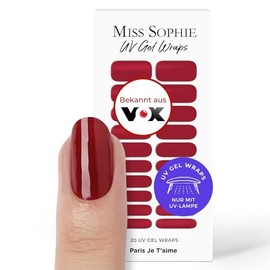 Original Miss Sophie UV Gel Nagelfolien Paris Je T'aime UV I 20 UV Gel Nagellack-Streifen einfarbig I F√ºr Finger- & Fu√ün√§gel