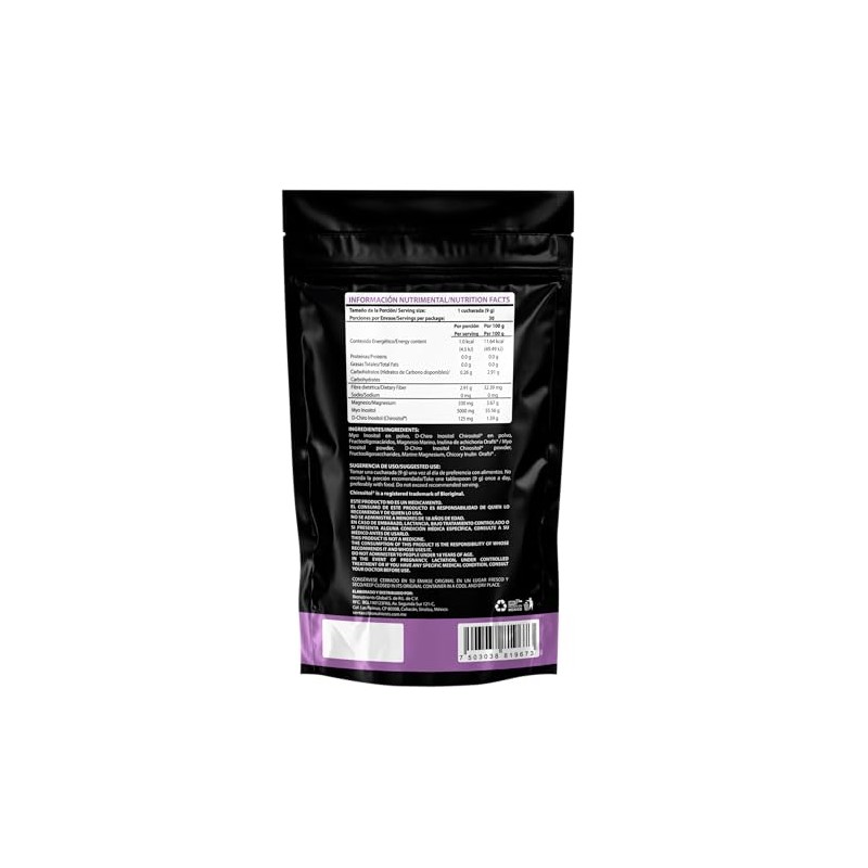 Wellthy Myo Chiro Inositol Polvo 270g Magnesio Marino Mezcla Óptima