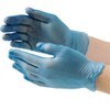 Blue Vinyl Gloves - Size: Small. Box quantity: 100.