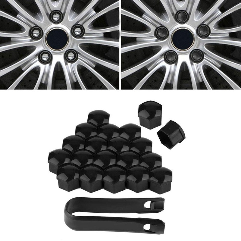 20pcs 19mm Tapas de tuerca de rueda de coche, cubierta
