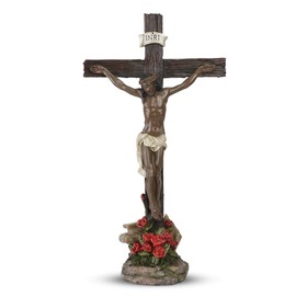 The Ultimate Sacrifice: African American Jesus Crucifixion Figurine (15 inches)