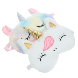 DECHOUS 2pcs Unicorn Plush Eye Masks for Women Eye Covers for Travel Home and Relaxation