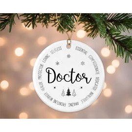 Descriptive Doctor Ornament - Best Ever Christmas Ornament - Xmas Keepsake Gift from Colleague - New Ornament Gift - Retirement Gift Printed on Both Sides