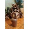 Cute new artisan crafted solid Walnut wooden owl w/ magnetic