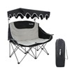 Imseigo Double Camping Chair with Adjustable Shade Canopy Oversized Portable