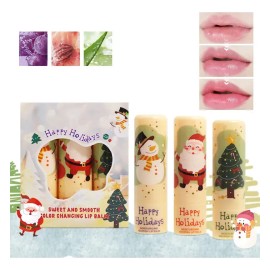 Lápiz Labial Navideño Que Cambia De Color, Paquete De 3 As Show
