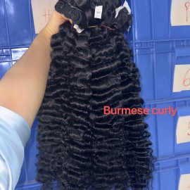 Vietnamese Burmese Curly Human Hair in Bundles Natural Raw Hair Original Human Hair Loose Wave Bundles Water Deep Wavestyle: Burmese curly 1bundle, color: natural black, Stretched Length: 12 inches
