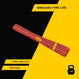 EdcX 2 mm Nylon Paracord 275 (15, 30, 50 and 100 m) - 100% Nylon Rope, 3-Strand Cord, Nylon Cord 2 mm in Many Colours (Light Red, 30 m)