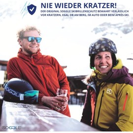 SOGGLE Ski Goggles Protective Cover Made of Microfibre (One Size), Colour: Heartbeat Skis Blue/Orange