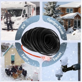80FT Heating Cable for Metal and Plastic Home Pipes, Energy-efficient, Heat Tape for Water Pipes, Pipe Freeze Protection, Keeps Water Flowing at -40℉, ETL Listed,120V (80FT)