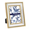 Laura Ashley 5x7 Gold Mirror Bead Picture Frame, Classic Mirrored
