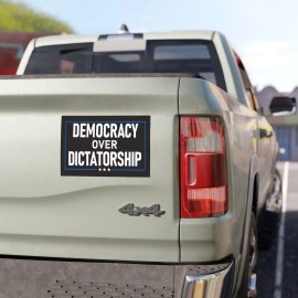Democracy Over Dictatorship 4x7 Sticker Anti-Trump Anti-MAGA Sticker