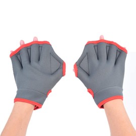 EXCEREY Guantes de entrenamiento de natación con malla para entrenamiento de fitness acuático para hombres, mujeres, niños, buceo, esnórquel, pesca submarina, surf (gris, talla L)