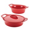 Rachael Ray Solid Glaze Ceramics Casserole Bakers/Baking Dish with Shared