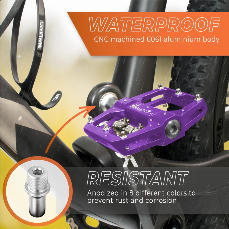 IMPALAPRO - Dual Function Bicycle Flat Pedals and SPD Pedals