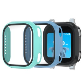 NewJourney Screen Protector Compatible with AT&T Amigo Jr Watch 1, 3 Pack Bumper Case with Scratch-Resistant Tempered Glass (Not for Amigo Watch 2)