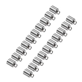CoCud Barrel End Caps, 5.5mm Inner Diameter, Stainless Steel Smooth Crimp End Cord End Cap Steel Color - (Applications: for Bracelets Necklace Pendant Jewelry Making DIY), 20-Pieces